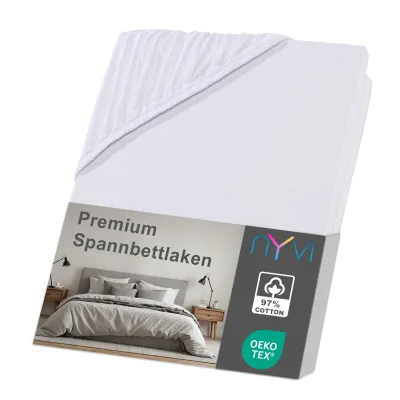 NYVI Spannbettlaken DreamScience Premium - Komfort Spannbetttuch, 190g/m², Einlaufschutz, Bügelfrei, mit Gummizug Farbe:weiß;Größe:140x200 - 160x200 cm