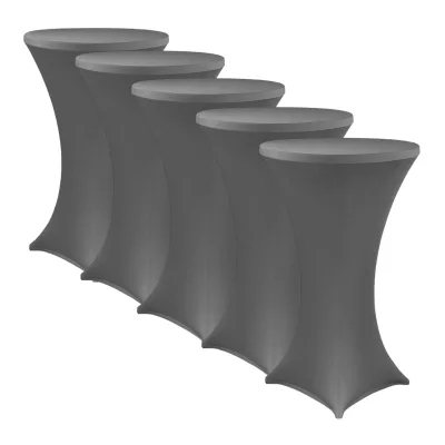 NYVI Stehtischhusse NYVIGala - Elastische Stretchhusse für Stehtische & Bistrotische Farbe:Anthrazit;Größe:Ø 60-65 cm - 5er Set