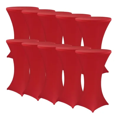 NYVI Stehtischhusse NYVIGala - Elastische Stretchhusse für Stehtische & Bistrotische Farbe:Rot;Größe:Ø 60-65 cm - 10er Set