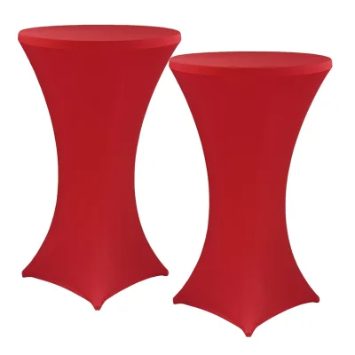 NYVI Stehtischhusse NYVIGala - Elastische Stretchhusse für Stehtische & Bistrotische Farbe:Rot;Größe:Ø 60-65 cm - 2er Set