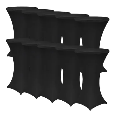 NYVI Stehtischhusse NYVIGala - Elastische Stretchhusse für Stehtische & Bistrotische Farbe:Schwarz;Größe:Ø 60-65 cm - 10er Set