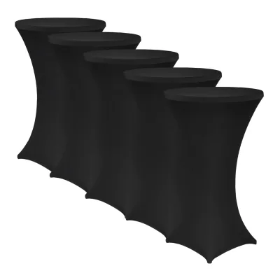 NYVI Stehtischhusse NYVIGala - Elastische Stretchhusse für Stehtische & Bistrotische Farbe:Schwarz;Größe:Ø 60-65 cm - 5er Set