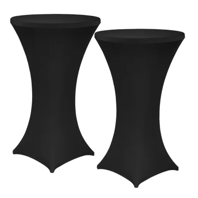 NYVI Stehtischhusse NYVIGala - Elastische Stretchhusse für Stehtische & Bistrotische Farbe:Schwarz;Größe:Ø 70-75 cm - 2er Set