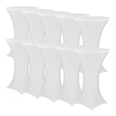 NYVI Stehtischhusse NYVIGala - Elastische Stretchhusse für Stehtische & Bistrotische Farbe:Weiß;Größe:Ø 60-65 cm - 10er Set