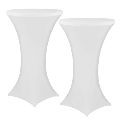 NYVI Stehtischhusse NYVIGala - Elastische Stretchhusse für Stehtische & Bistrotische Farbe:Weiß;Größe:Ø 60-65 cm - 2er Set