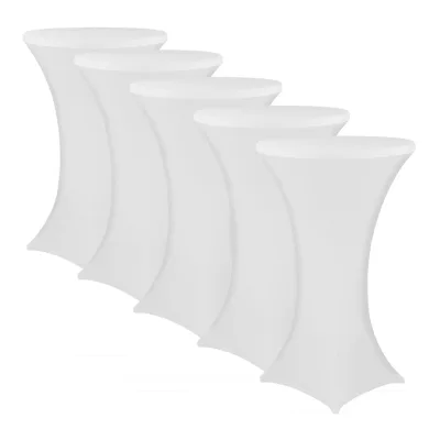 NYVI Stehtischhusse NYVIGala - Elastische Stretchhusse für Stehtische & Bistrotische Farbe:Weiß;Größe:Ø 60-65 cm - 5er Set