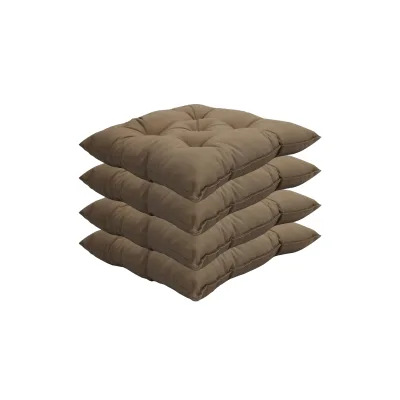 NYVI Stuhlkissen Genua 38x38 cm 4er Pack Sitzkissen mit Steppung Farbe:Beige