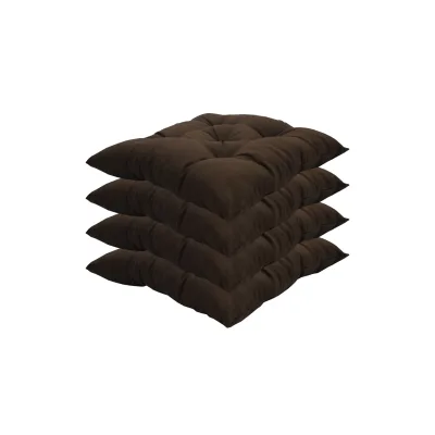 NYVI Stuhlkissen Genua 38x38 cm 4er Pack Sitzkissen mit Steppung Farbe:Braun