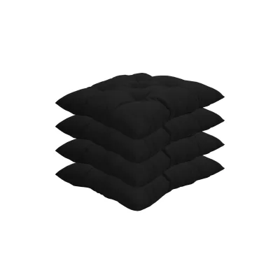 NYVI Stuhlkissen Genua 38x38 cm 4er Pack Sitzkissen mit Steppung Farbe:Schwarz