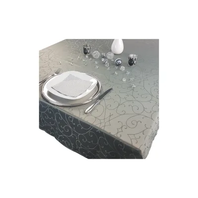 NYVI Tafeldecke Premium 150x250 cm mit edlen Ornamenten Farbe:Anthrazit