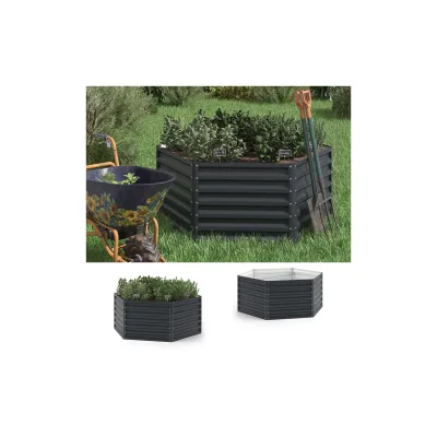OK-Living Hochbeet Anthrazit 129x60x129 cm