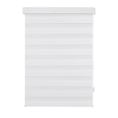 Ondeco Doppelrollo Kassetten Duo Rollo Seitenzugrollo mit Klemmträger inklusive Montagematerial Farbe: Weiß, Größe: 140x160cm