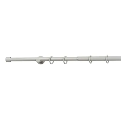 Ondeco Gardinenstange ausziehbar 1-lauf 16-19mm Trendy für Fenster mit Wandmontage Farbe: Cool Gray, Größe: 160-280 cm