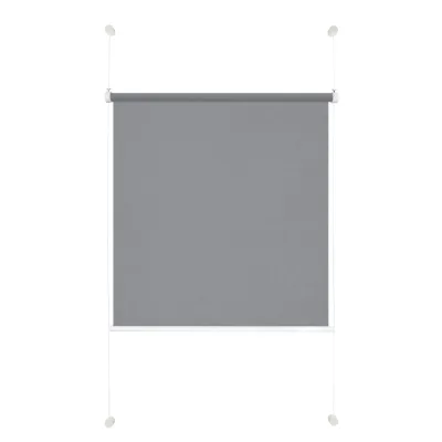 Ondeco Tageslicht Rollo ohne Bohren Klemmrollo Alternative Plissee Klemmfix Sichtschutz Sonnenschutz Farbe: Grau, Größe: 100x130 cm