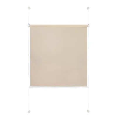 Ondeco Tageslicht Rollo ohne Bohren Klemmrollo Alternative Plissee Klemmfix Sichtschutz Sonnenschutz Farbe: Sand, Größe: 100x130 cm
