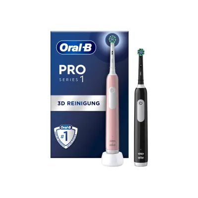 Oral-B Elektrische Zahnbürste Pro 1 Black/Pink mit 2. Handstück