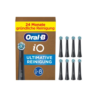 Oral-B iO Black Ultimative Reinigung Aufsteckbürsten, 8 Stück