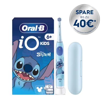 Oral-B iO Kids 6+ Stitch inkl. 1 Aufsteckbürste, 1 Reise-Etui Zahnbürste