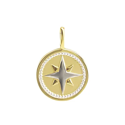 Orolino Anhänger 375 Gold zweifarbig mit Windrosen-Motiv