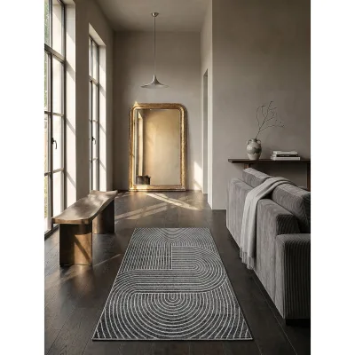 Outdoor-Läufer Niederflor Anthrazit 80x250 cm - MEZEN   Kadima Design