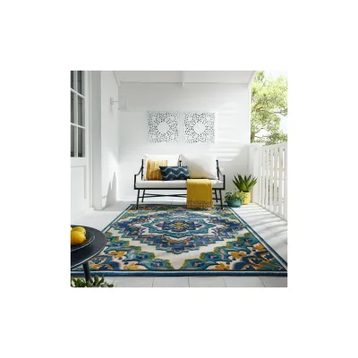 Outdoor-Teppich waschbar Blau 200 x 290 cm - MARDEN   Kadima Design