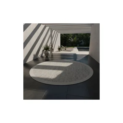 Outdoorteppich DAFNE, einfarbig, Grau, Ø 120 cm