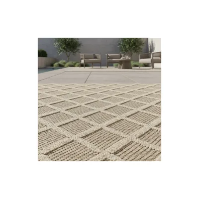 Outdoorteppich IMST, mit Rautenmuster, Beige, 80 x 150 cm