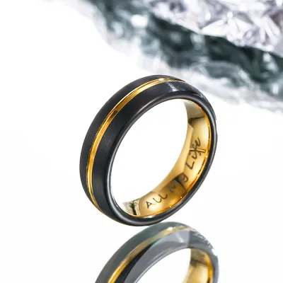 【Paar】Vergoldeter Wolfram Ring - Weg zum Erfolg