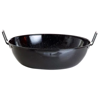 Paella Schale 30l, ideal für Suppen, Tapas, große Beilagen, 2 Griffe
