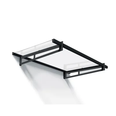 Palram Canopia Bremen Vordach, anthrazit, klar 150 x93,5 x 19 in cm (LxBxH)
