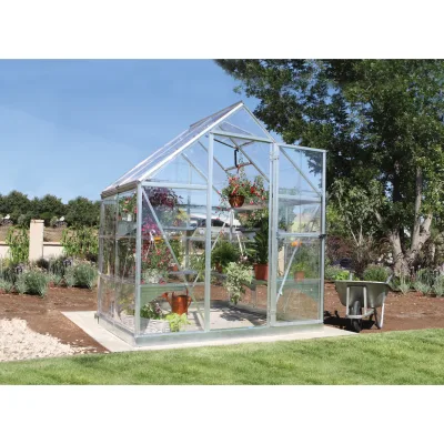 Palram - Canopia   Harmony 1.3 x 1.9 Gewächshaus, silber, klar