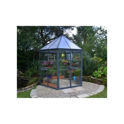 Palram - Canopia   Oasis 2.5x2.1 Gewächshaus rund, Gewächshaus hexagon, glas pavillon