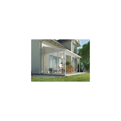 Palram - Canopia   Seitenwand für 3m Tiefe Terrassenüberdachung, weiß