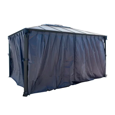Palram Canopia Vorhangset für Martinique  Pavillon, anthrazit 217x401 in cm (HxL)