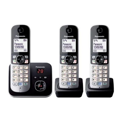 Panasonic KX-TG 6823 GB Trio schwarz Schnurloses Telefon