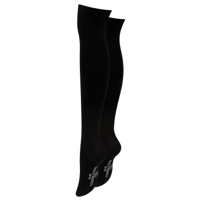 Paolo Renzo® Damen Baumwoll Overknees mit Anti-Rutsch-Bund 3 Paar - Größe 36/41 - Bordeaux-Rot