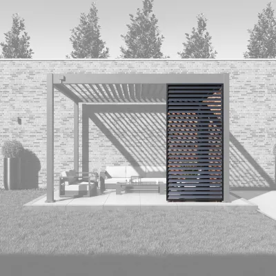 Paragon Outdoor Outdoor Lamellen Sichtschutz für Pergola Grand Tuscan 10 Grau   94x234cm