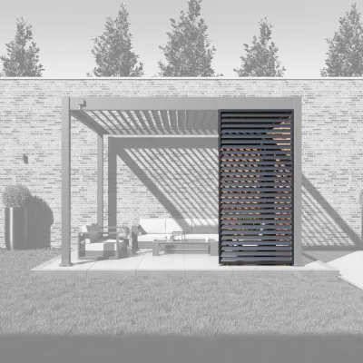 Paragon Outdoor Outdoor Lamellen Sichtschutz für Pergola Grand Tuscan 12 Grau   114x234cm