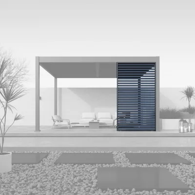 Paragon Outdoor Outdoor Lamellen Sichtschutz für Pergola Grand Tuscan 14 Grau   135x234cm
