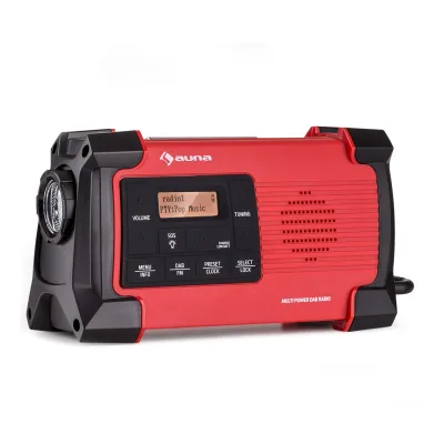 Patagonia DAB+ Outdoor-Radio DAB / DAB+ / FM Kurbelaufladung USB   SOS-Alarm wasserdicht Rot