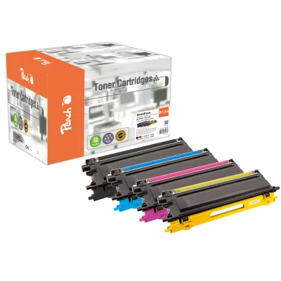Peach B135  4 Toner XL (bk, c/m/y) ersetzt Brother TN-135 für z.B. Brother DCP -9040 CN, Brother DCP -9042 CDN, Brother DCP -9042 CN (wiederaufbereitet)