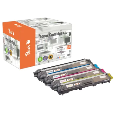 Peach B241 BK 4 Toner XL (bk, c/m/y) ersetzt Brother TN-241BK, TN-245 für z.B. Brother DCP -9020 CDW, Brother HL -3140 CW, Brother HL -3150 CDN (wiederaufbereitet)