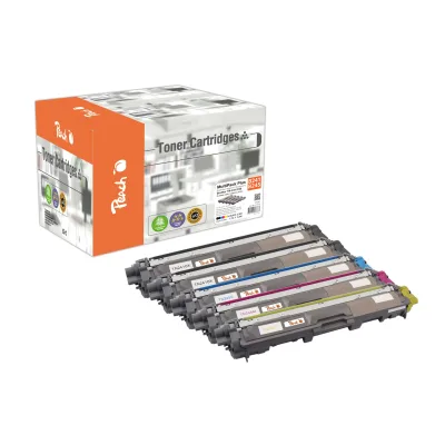 Peach B241 bk 5 Toner XL (2*bk, c/m/y) ersetzt Brother TN-241bk, TN-245 für z.B. Brother DCP -9020 CDW, Brother HL -3140 CW (wiederaufbereitet)