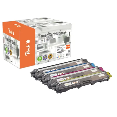Peach B242  4 Toner (bk, c/m/y) ersetzt Brother TN-242 für z.B. Brother DCP -9022 CDW, Brother HL -3142 CW, Brother HL -3152 CDW (wiederaufbereitet)