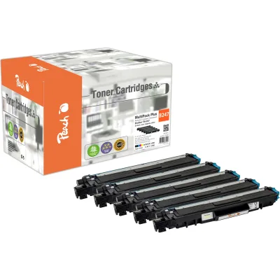 Peach B247  5 Toner XL (2*bk, c/m/y) ersetzt Brother TN-247 für z.B. Brother DCPL 3550 CDW, Brother MFCL 3770 CDW, Brother DCPL 3510 CDW (wiederaufbereitet)