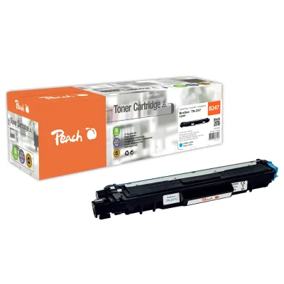 Peach B247 C Toner XL cy ersetzt Brother TN-247C für z.B. Brother DCPL 3550 CDW, Brother MFCL 3770 CDW, Brother DCPL 3510 CDW (wiederaufbereitet)