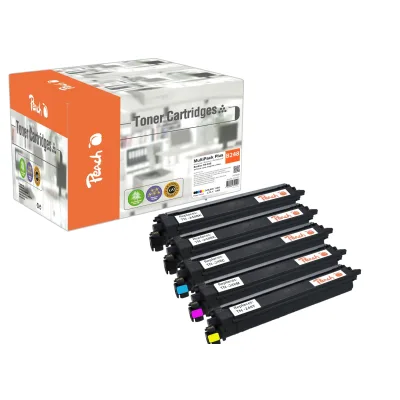 Peach B248  5 Toner (2*bk, c/m/y) ersetzt Brother TN-248 für z.B. Brother DCPL 3560 CDW, Brother MFCL 3760 CDW, Brother MFCL 8390 CDW (wiederaufbereitet)