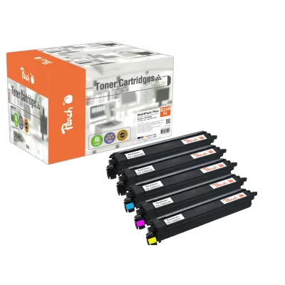 Peach B248 XL 5 Toner XL (2*bk, c/m/y) ersetzt Brother TN-248XL für z.B. Brother DCPL 3560 CDW, Brother MFCL 3760 CDW, Brother MFCL 8390 CDW (wiederaufbereitet)
