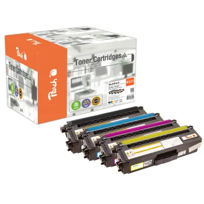 Peach B321  4 Toner (bk, c/m/y) ersetzt Brother TN-321 für z.B. Brother DCPL 8400 CDN, Brother DCPL 8450 CDW, Brother HLL 8250 CDN (wiederaufbereitet)