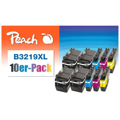 Peach B3219 XL 10 Druckerpatronen XL (4*bk, 2*c/2*m/2*y) ersetzt Brother LC-3219XL für z.B. Brother MFCJ 5730 DW, Brother MFCJ 6930 DW (wiederaufbereitet)